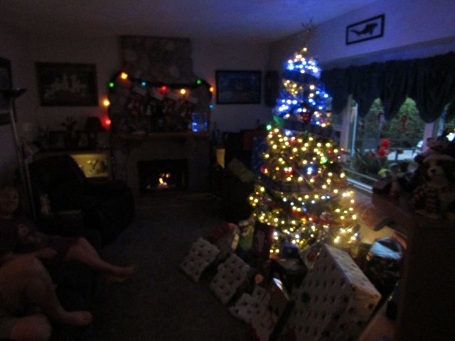 Melissa showing off present 
